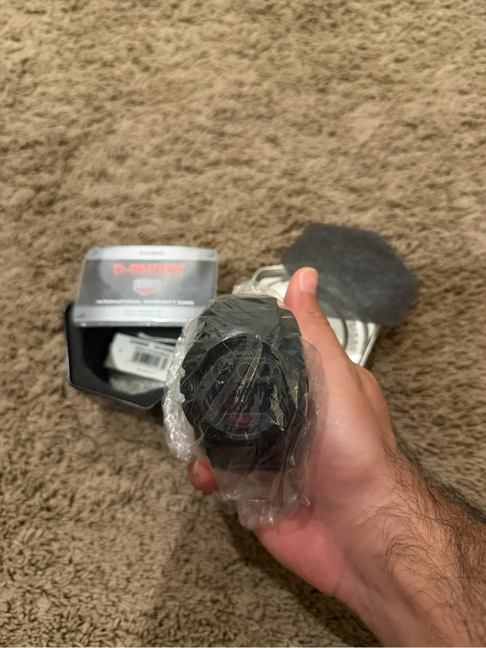 Casio G-Shock Black Resin Digital Watch with Red Accents